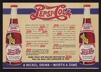 Pepsi-Cola color advertisement